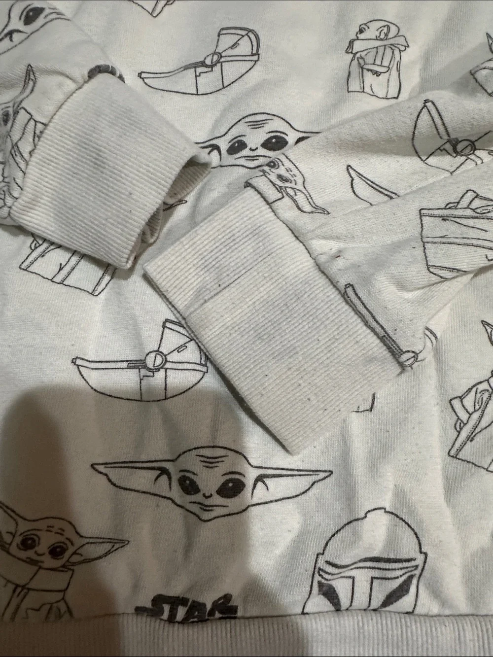Star Wars White & Black Baby Yoda Graphic Hoodie